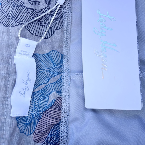 NWT Lady Hagen Missy Tranquil Grey Floral Golf Tennis Skirt Skort - Picture 7 of 7
